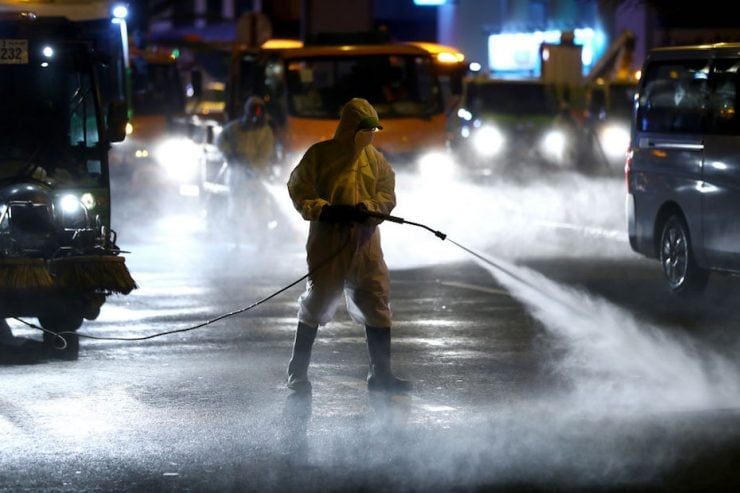 UAE Officials Disinfect Streets To Curb Spread Of Coronavirus