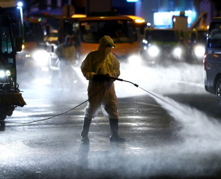 UAE Officials Disinfect Streets To Curb Spread Of Coronavirus