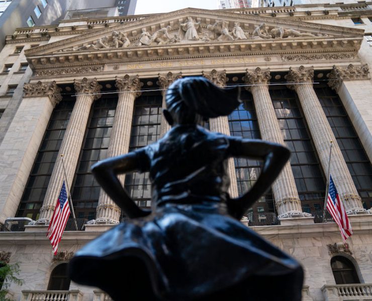 Statue Of The Fearless Girl In Front Of The New York Stock Exchange