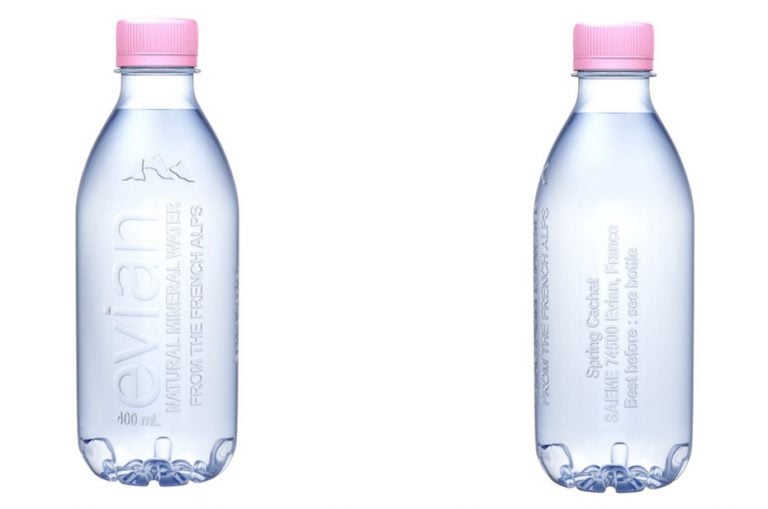 Evian Introduces New Label Free 100 Recycled Water Bottle