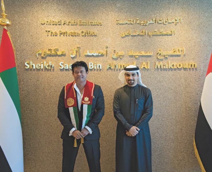 From left, Jayafar Moidu, founder and CEO of JMR Infotech and Hisham Al Gurg, CEO of SEED Group and the Private Office of Sheikh Saeed Bin Ahmed Al Maktoum