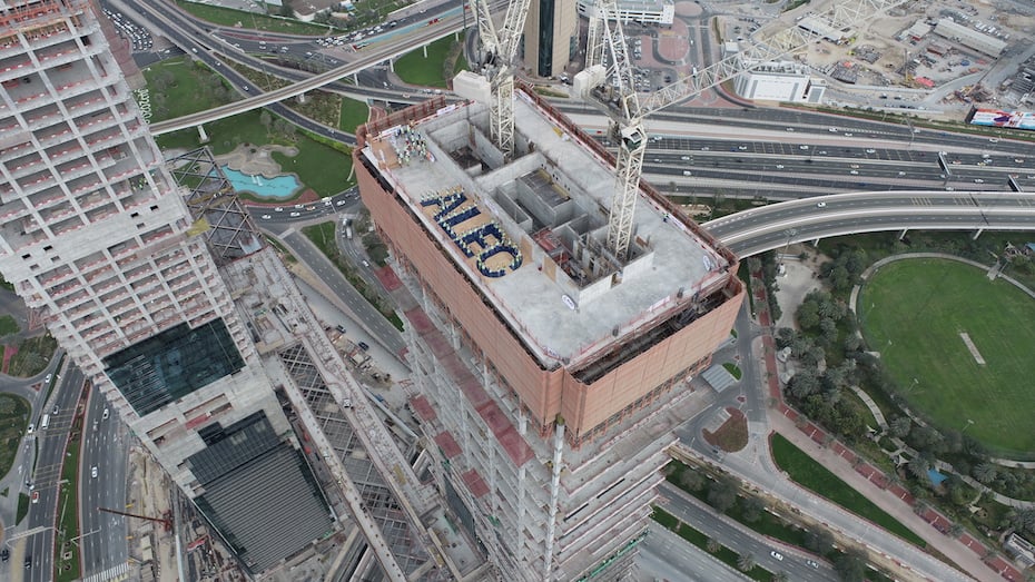 Work Progresses On One Za’abeel Project In Dubai With Tower B Topped Out