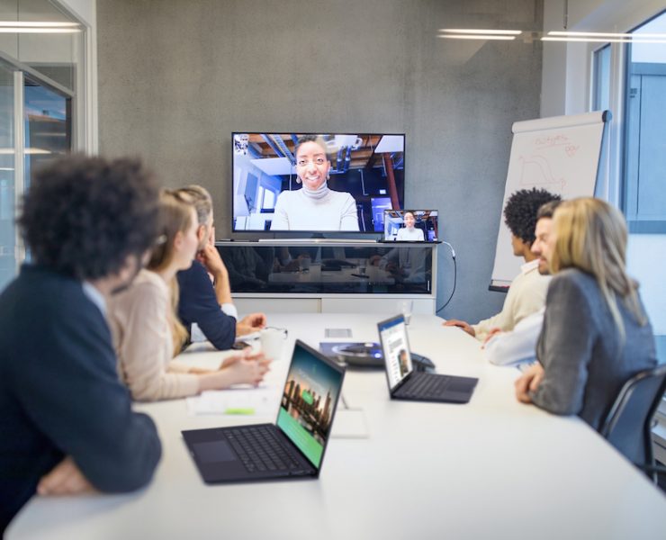 Business team in video meeting