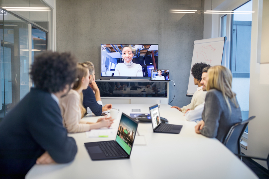 Business team in video meeting