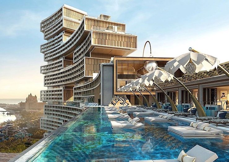 The Atlantis The Royal Residences poolside. This is the largest penthouse on Palm Jumeirah and sold by B1 Properties.