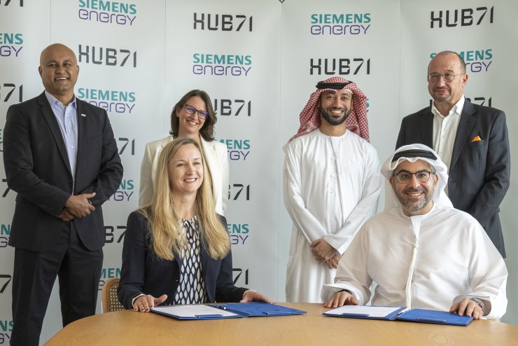 Badr Al Olama, Acting CEO, Hub71 and Kendra Rauschenberger, General Partner Siemens Energy Ventures, sign Memorandum of Understanding