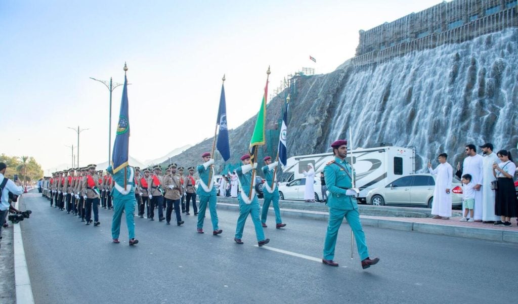 The Sharjah Police organised a festive march in the city of Khorfakkan
