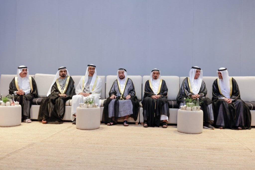 UAE leaders of all seven emirates witness the official celebration held at the Abu Dhabi National Exhibition Centre (ADNEC)