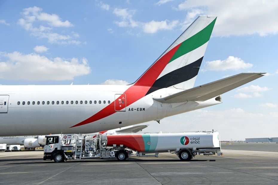 Emirates aircraft refueled with SAF