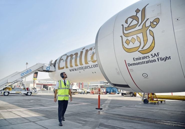 Emirates operates demo flight with 100% SAF