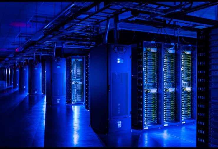 Cold storage in Meta data center. Image Credit: META