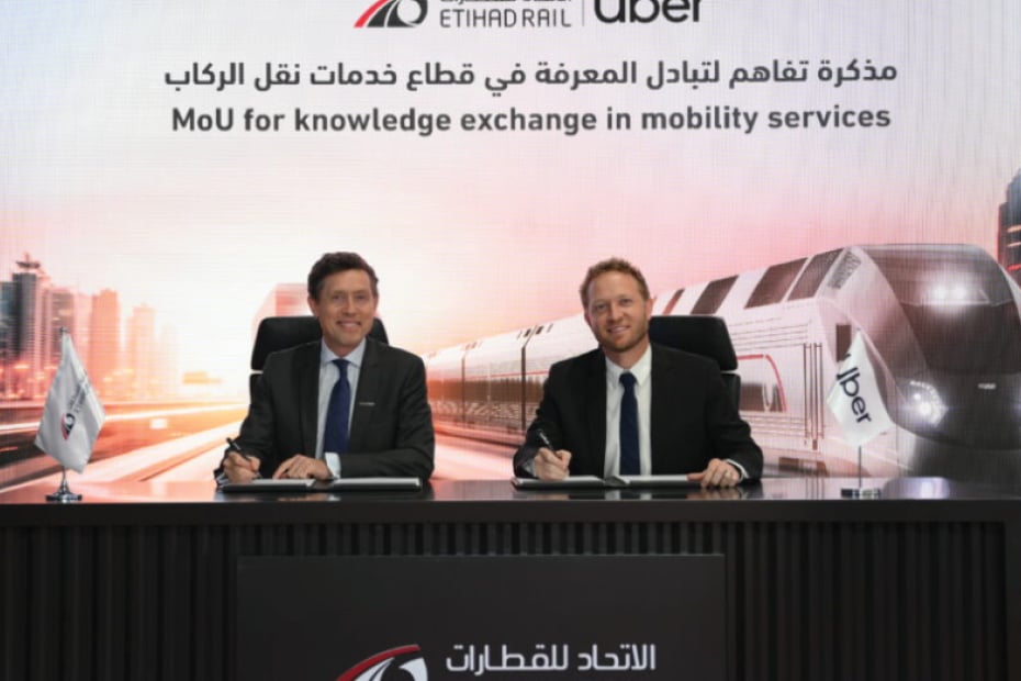 Etihad Rail and Uber sign MoU photo credit Uber