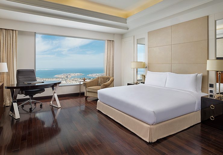 The suites are located on the upper floors of the hotel (Image: Supplied by Conrad Dubai)