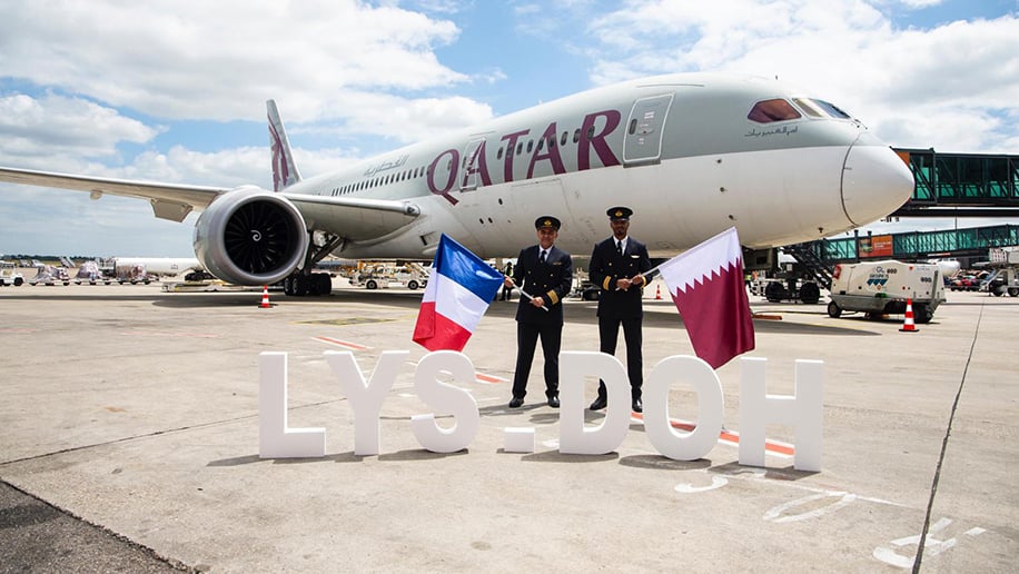Qatar Airways begins flights to Lyon (Image: Sourced from Qatar Airways Newsroom)