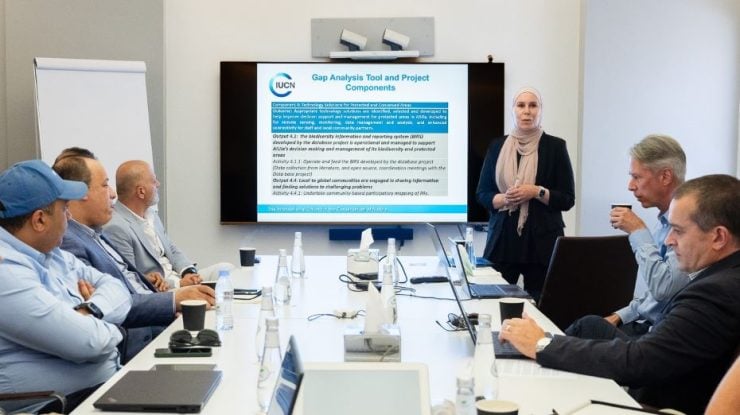 IUCN and RCU teams gather together to celebrate the launch of the IUCN IBEX tool Image RCU