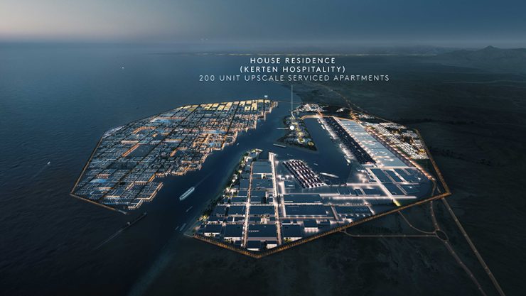 Kerten Hospitality will debut its The House Residence brand in the Oxagon (Image: Supplied by NEOM)