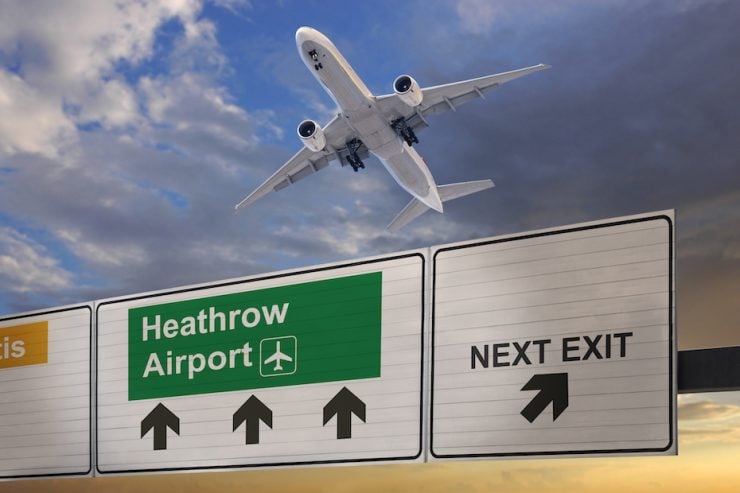 Heathrow airport road sign