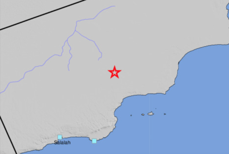 Oman - USGS earthquake map