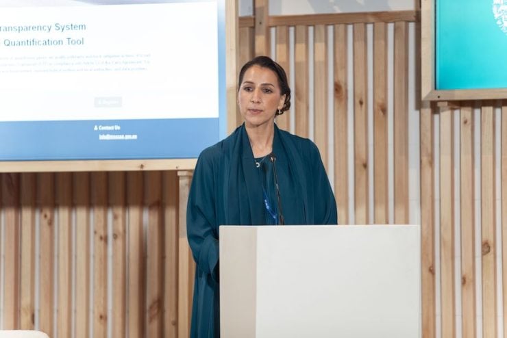 Pictured: Mariam bint Mohammed Almheiri, Minister of Climate Change and the Environment (Source: WAM)