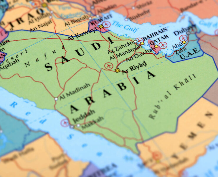 Red Sea and a map of Saudi Arabia. (Getty Images)