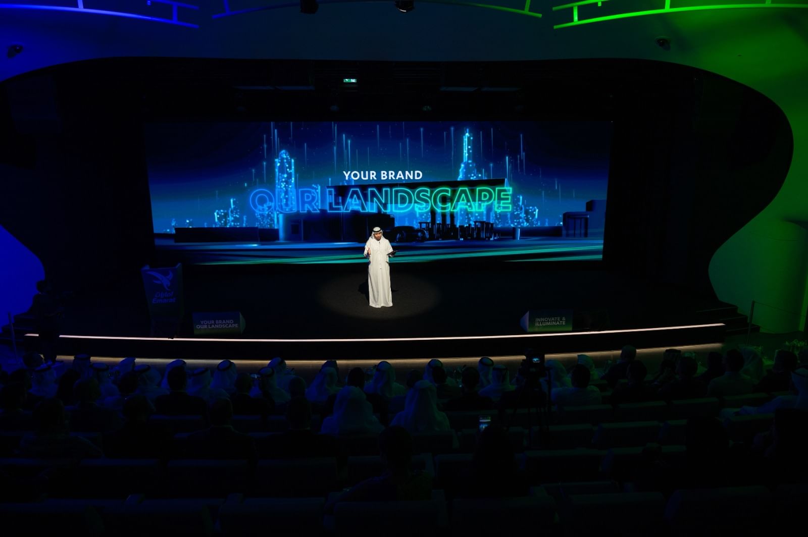 Emarat making the announcement at the Museum of the Future in Dubai. (Credit: WAM)