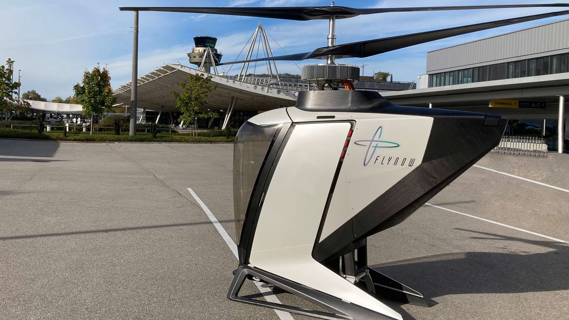Pictured: One of FlyNow's eVTOL e-copters. (Supplied)