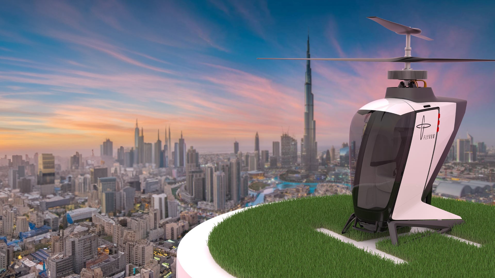 A concept image of FlyNow's eVTOL e-copters. (Supplied)