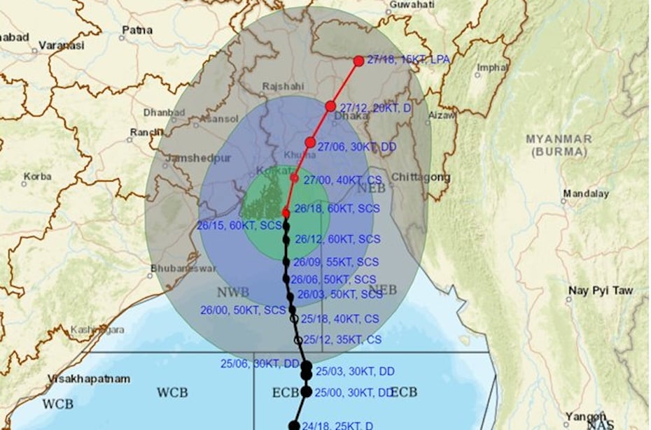 Cyclone Remal landfall tracking