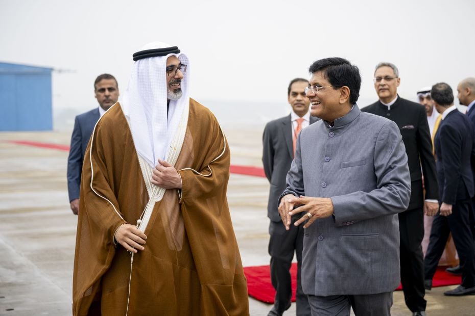 Sheikh Khaled bin Mohammed bin Zayed Al Nahyan, Crown prince of abu Dhabi arrives in New Delhi Image WAM
