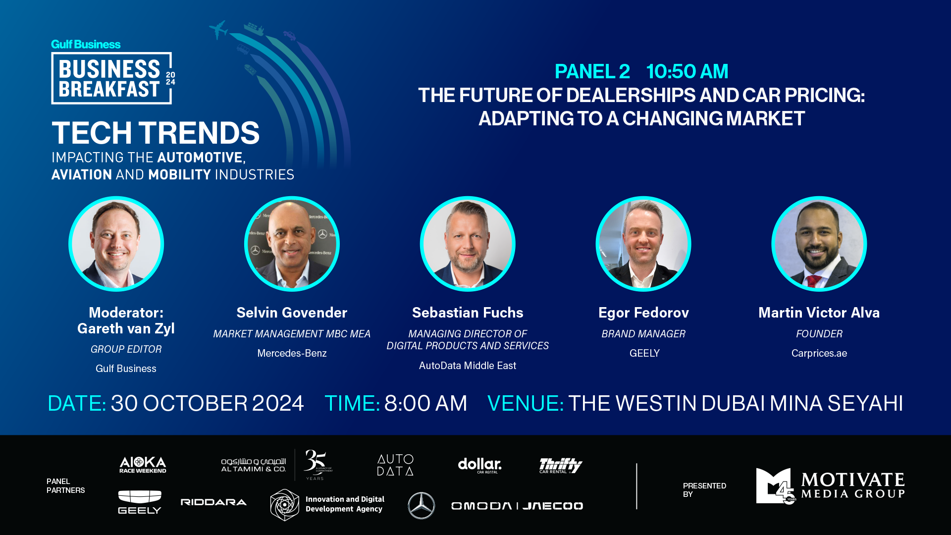 Gulf Business Panel: Tech Trends Impacting the Automotive, Aviation and Mobility Sectors