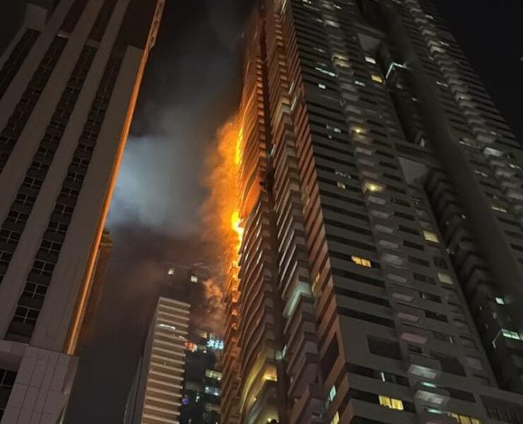 Fire breaks out in Dubai Marina Building Image DUbai Media Office _ X