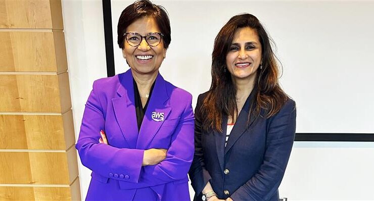 AWS' Tanuja Randery on supporting EMEA's digital transformation and AI ambition. Tanuja Randery )left) with Gulf Business Editor Neesha Salian (right)