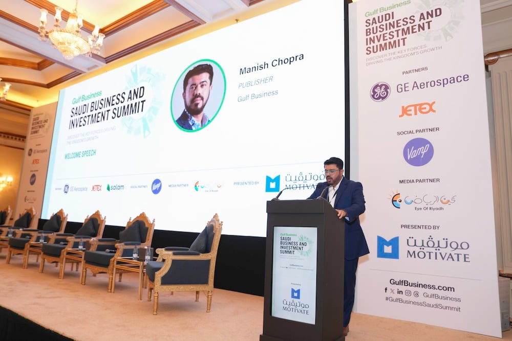 Manish Chopra, Gulf Business publisher, delivering his opening remarks.