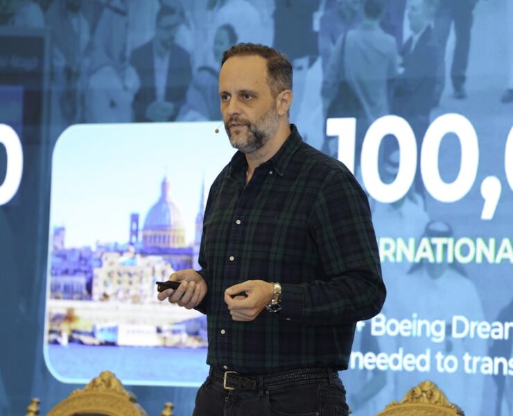 Michael Champion, CEO of Tahaluf, delivering his opening keynote.