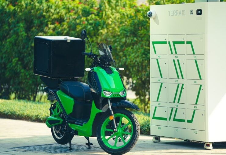 terra rta tie-up for battery swapping for electric delivery bikes in Dubai