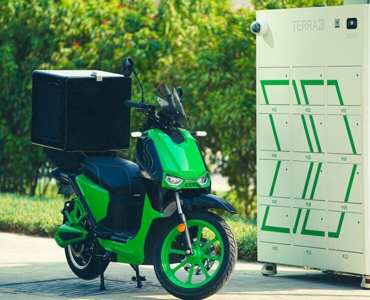 terra rta tie-up for battery swapping for electric delivery bikes in Dubai