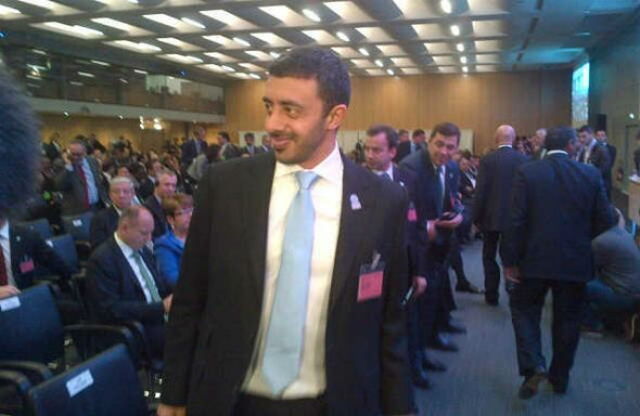 HH Sheikh Abdullah Bin Zayed Al Nahyan, shortly after Dubai's presentation.